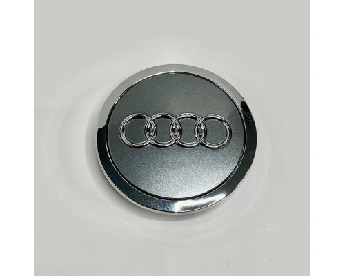Ковпачок на диски Audi графіт глянець хром лого + хром кант 68мм