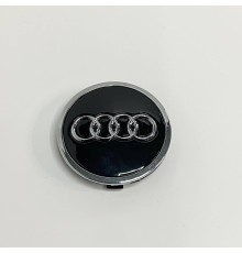 Ковпачок на диски Audi чорний глянець хром лого 62мм