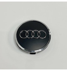 Ковпачок на диски Audi чорний сатин хром лого 62 мм