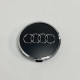 Ковпачок на диски Audi чорний сатин хром лого 62 мм