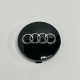 Ковпачок на диски Audi чорний глянець хром лого 62мм