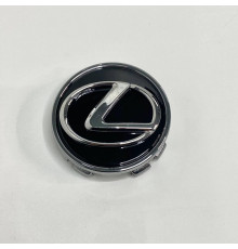 Ковпачок на диски Lexus | Чорний глянець + Хром кант | 62 мм