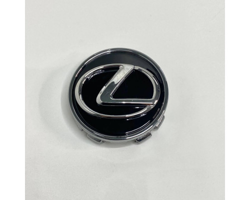 Ковпачок на диски Lexus | Чорний глянець + Хром кант | 62 мм