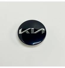 Ковпачок на заводські диски KIA новий логотип | 58 мм | Чорний глянець