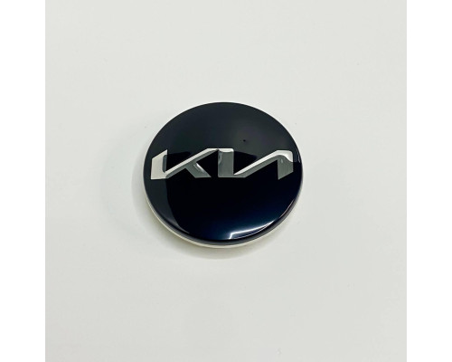 Ковпачок на заводські диски KIA новий логотип | 58 мм | Чорний глянець