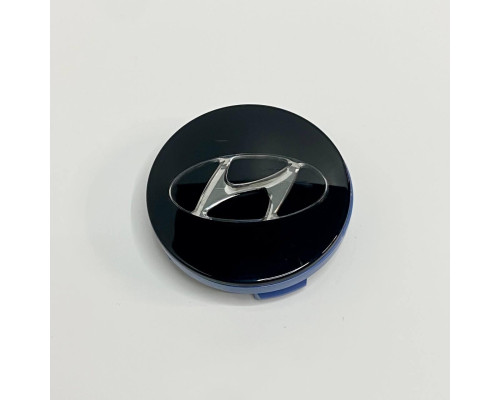Ковпачок на заводські диски Hyundai під склом | Чорний | 55 / 59 мм