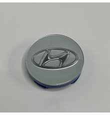 Ковпачок на заводські диски Hyundai під склом | Срібний | 55 / 59 мм