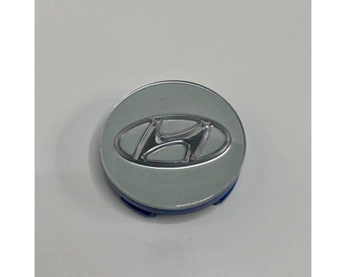 Ковпачок на заводські диски Hyundai під склом | Срібний | 55 / 59 мм