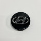 Ковпачок на заводські диски Hyundai | Чорний логотип хром | 58 / 60 мм