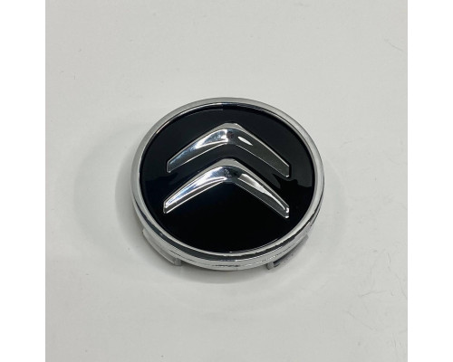 Ковпачок у заводські диски Citroen | чорний | хром логотип | 60 / 58 мм
