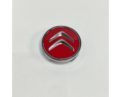 Ковпачок у заводські диски Citroen | червоний | хром логотип | 60 / 58 мм