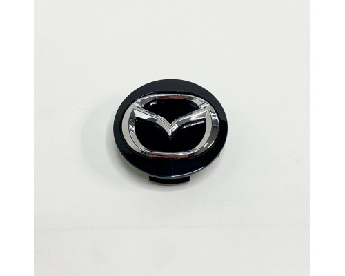 Ковпачок на заводські диски Mazda | чорний глянець / хром логотип | 50 / 57 мм