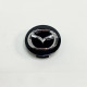 Ковпачок на заводські диски Mazda | чорний глянець / хром логотип | 50 / 57 мм