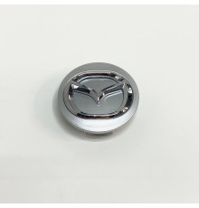 Ковпачки на заводські диски Mazda | Сірий глянець / Хром логотип | 50 / 57 мм