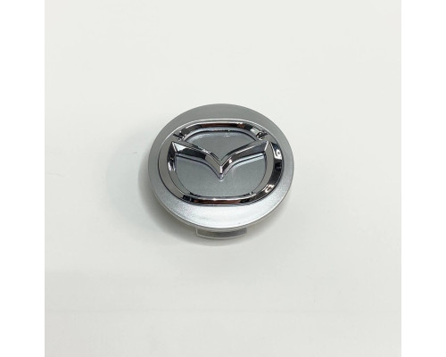 Ковпачки на заводські диски Mazda | Сірий глянець / Хром логотип | 50 / 57 мм