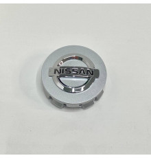 Ковпачки на заводські диски Nissan | Сірий глянець / Хром логотип | 64 / 70 мм