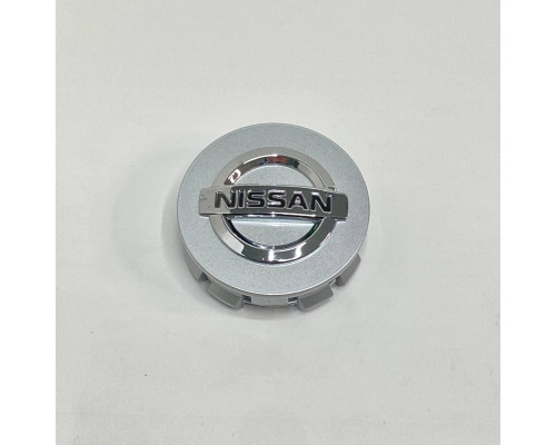 Ковпачки на заводські диски Nissan | Сірий глянець / Хром логотип | 64 / 70 мм