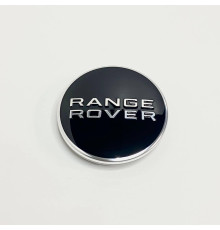 Ковпачок Range Rover на заводські диски — чорний глянець / хром лого — 62 / 48 мм