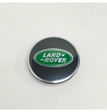 Ковпачок Land Rover на заводські диски | чорний глянець / зелене лого | 62 / 48
